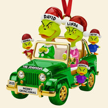 Load image into Gallery viewer, “Family Fun Awaits!” - Personalized Family On Off-road Car Ornament - Custom Gift for Parents, Siblings, and Kids Ornament PopCulturePrints

