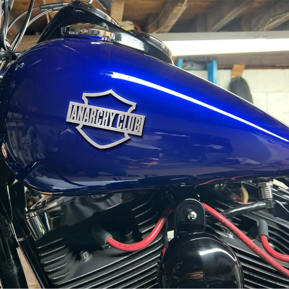 Custom Motorcycle Tank Shield Sticker - Personalized Name Decal