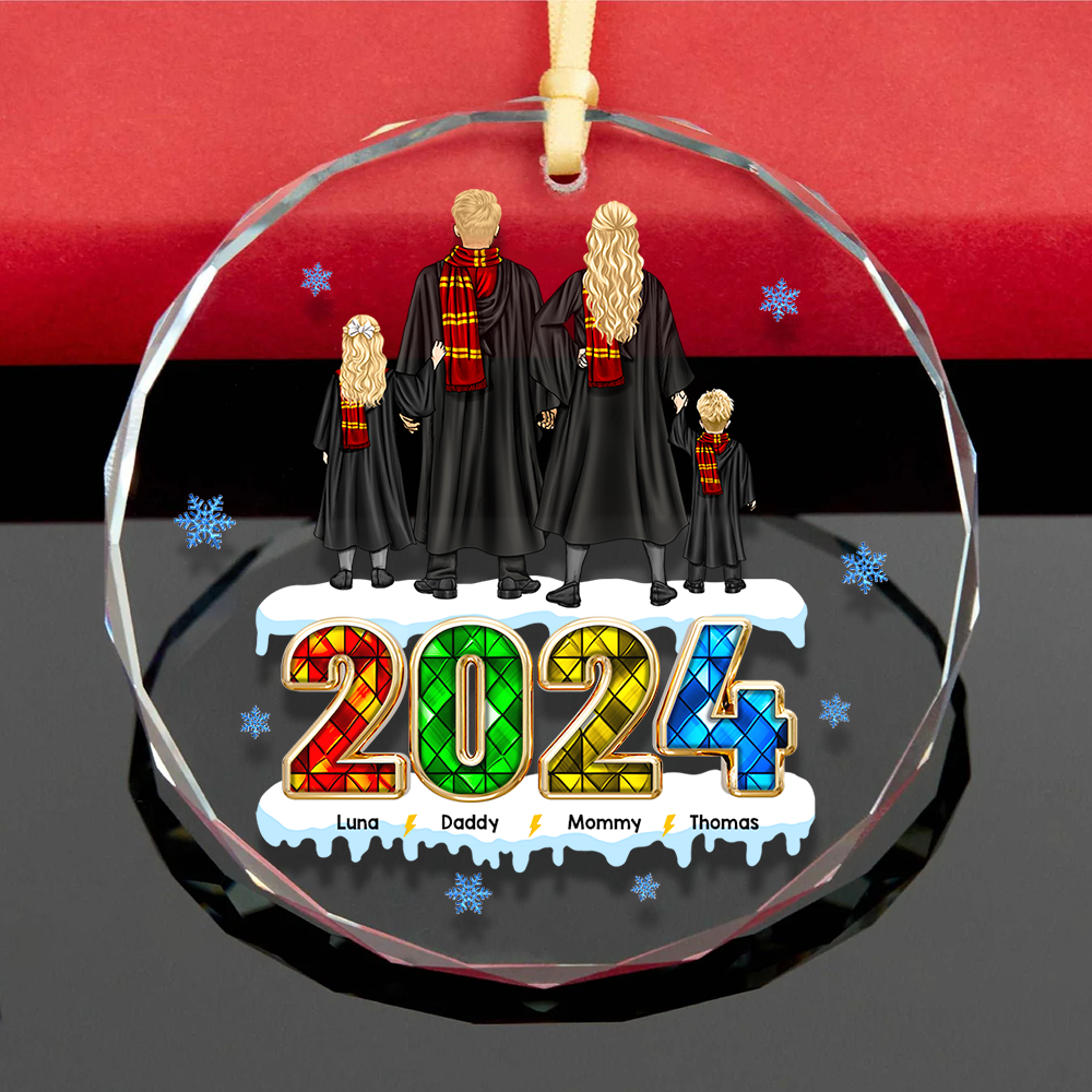 Personalized Family Christmas Ornament - Wizardry Theme