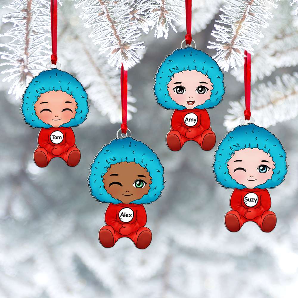 Personalized Chibi Girl Christmas Ornaments - Custom Acrylic Valentine’s Day Gifts Ornament PopCulturePrints