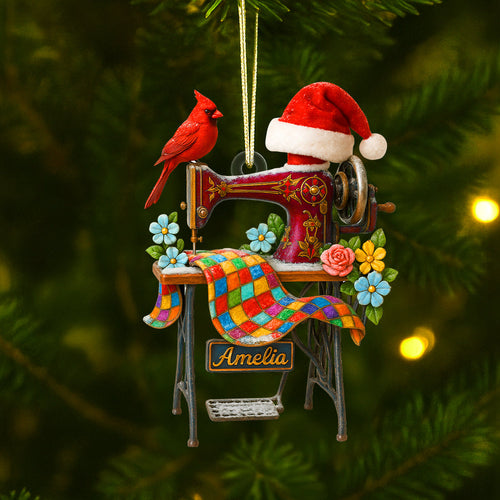 Sewing Machine Christmas Ornament - A Perfect Personalized Gift for Seamstresses Ornament PopCulturePrints