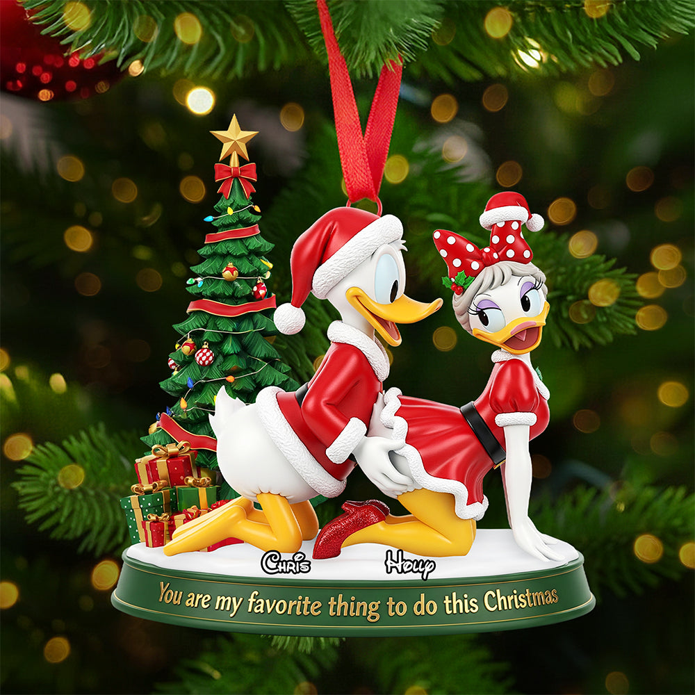 You Are My Favorite Thing to Do This Christmas - Naughty Claus Couple Ornament - Personalized Gift for Couples, Friends, and Christmas Lovers Ornament PopCulturePrints