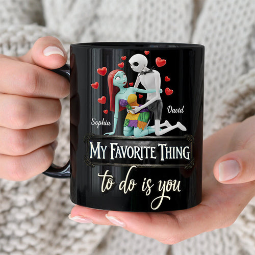 My Favorite Thing to Do Is You - Gothic Couple Personalized Coffee Mug Coffee Mug PopCulturePrints