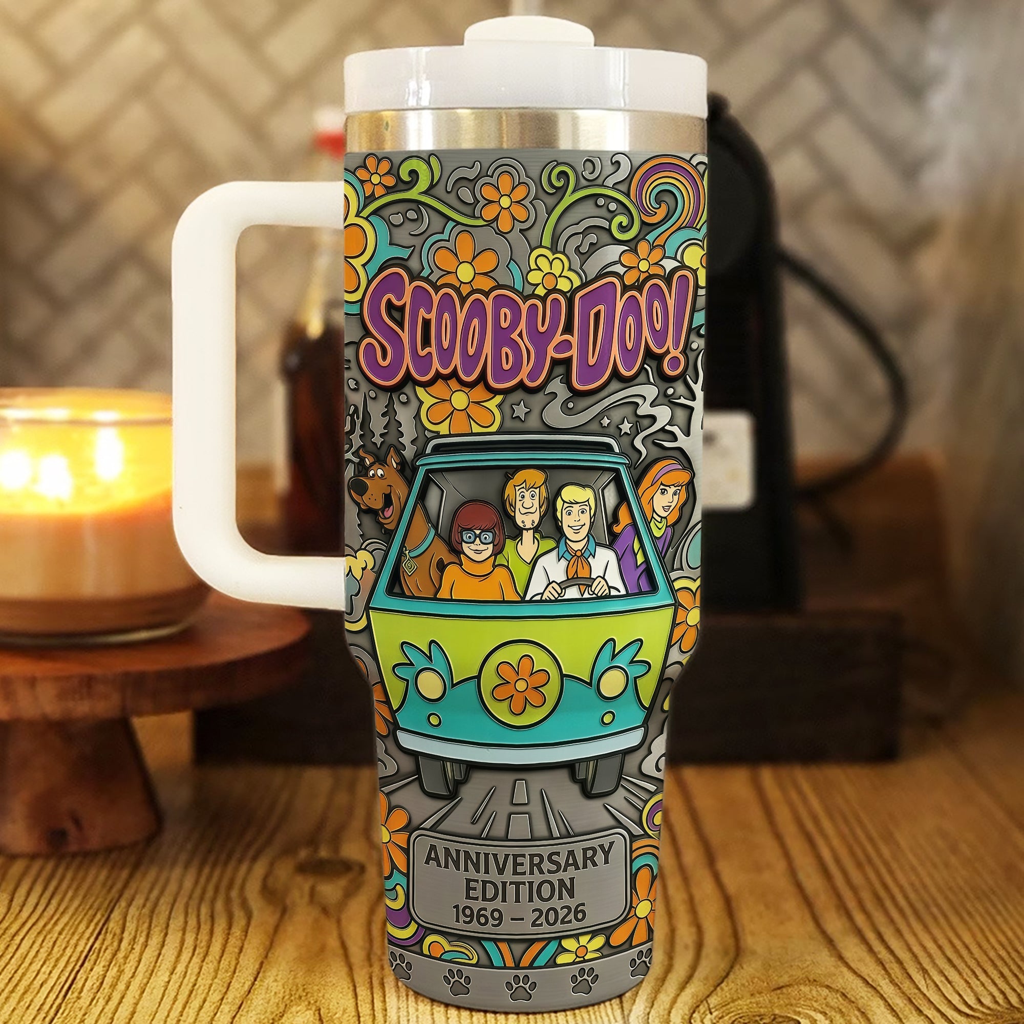 Scooby-Doo Anniversary Edition Funny Pup Tumbler - Personalized Gifts for Fans Tumbler Cup PopCulturePrints
