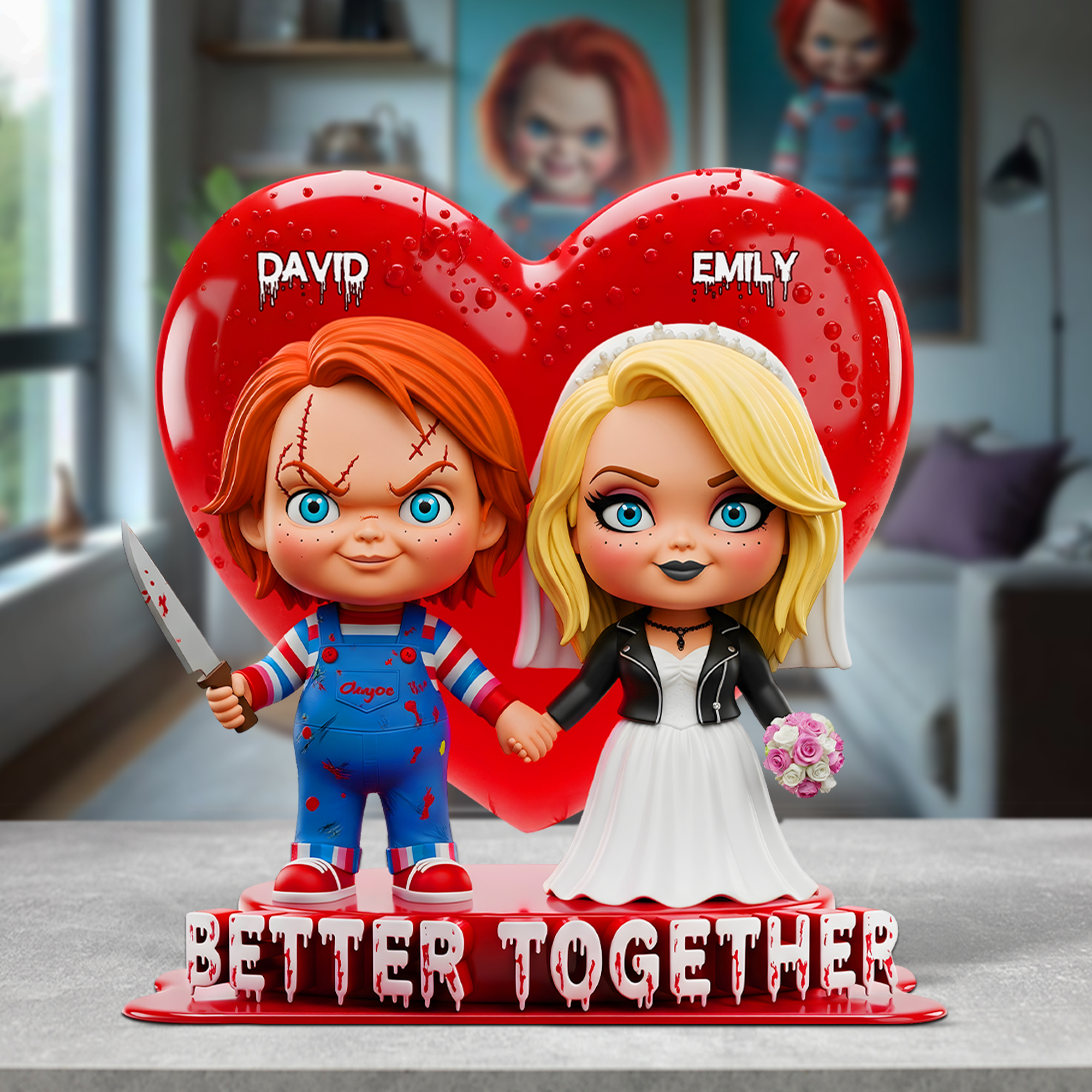 Better Together - Personalized Horror Couple Acrylic Plaque Shaped Plaques PopCulturePrints