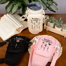 Load image into Gallery viewer, “In Grandma’s Garden” - Personalized Bottle Carrier Bag - Custom Gift for Grandma, Mom, and Loved Ones Bottle Carrier Bag PopCulturePrints
