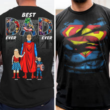 Load image into Gallery viewer, Best Dad Ever - Personalized Dad Shirt with Superhero Theme Shirts PopCulturePrints
