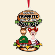 Load image into Gallery viewer, Personalized Couple Burger Ornament - Fun Acrylic Keepsake
