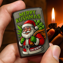Load image into Gallery viewer, Merry Kushmas Lighter - Personalized Christmas Gift for Stoners Lighter PopCulturePrints
