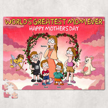 Load image into Gallery viewer, World&#39;s Greatest Mom Ever – Custom Personalized Jigsaw Puzzle Gift for Mom &amp; Grandma Jigsaw Puzzles PopCulturePrints
