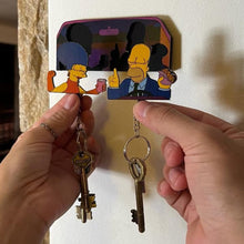 Load image into Gallery viewer, Couple Keychain Holder - Animated Family Car Scene
