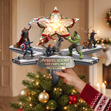 Load image into Gallery viewer, “Avengers, Assemble for Christmas!” - Personalized Action Squad Acrylic Tree Topper - Custom Gifts for Family, Friends &amp; Fans
