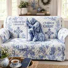 Load image into Gallery viewer, Sacred Templar Knight Toile De Jouy Quilted Sofa Cover, Personalized Gifts For Christians 02qhdt290626 Sofa Cover PopCulturePrints
