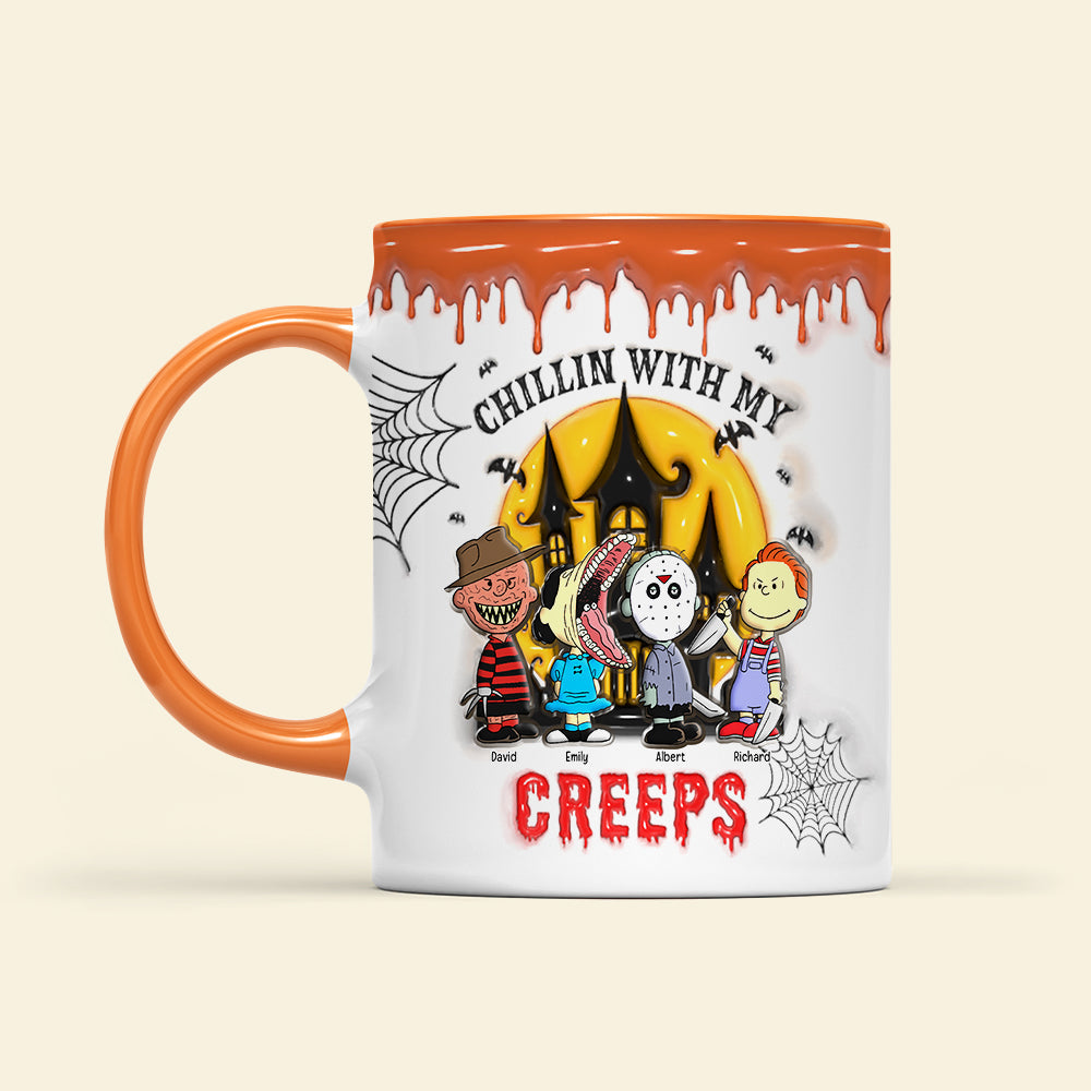 Personalized Halloween Grandma Coffee Mug - Chillin' with My Creeps