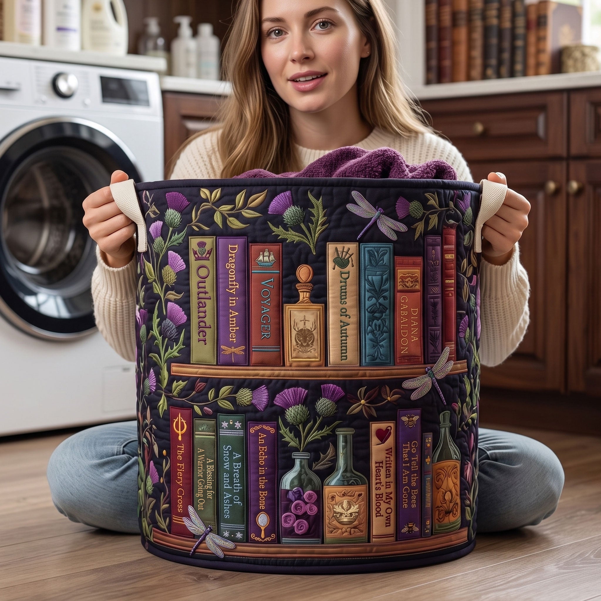 Historical Fiction Collection Quilted Laundry Basket - Personalized Gifts For Book Lovers 03qhti130726 Laundry Basket PopCulturePrints