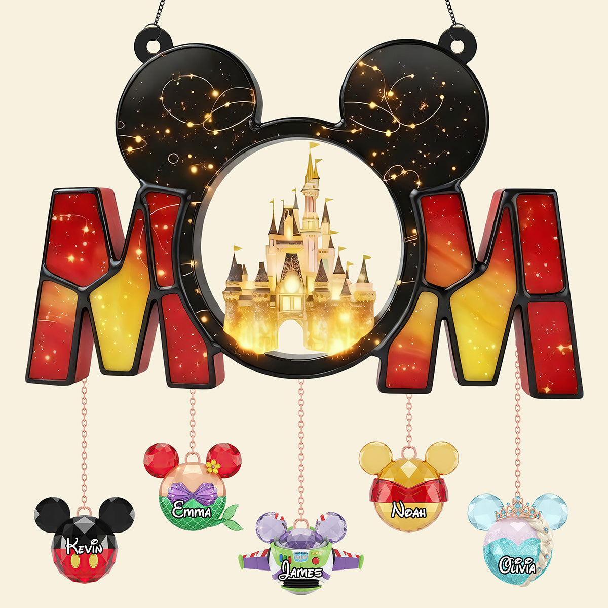 “Illuminate Mom's Day with a Touch of Magic” - Magic Castle Acrylic Suncatcher - Personalized Gift For Mom and Grandma Ornament PopCulturePrints