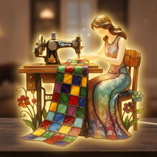 Load image into Gallery viewer, "Sewing Brings Dreams to Life" - Vintage Sewing Light Box, Personalized Gift for Sewing Enthusiasts Light Box PopCulturePrints
