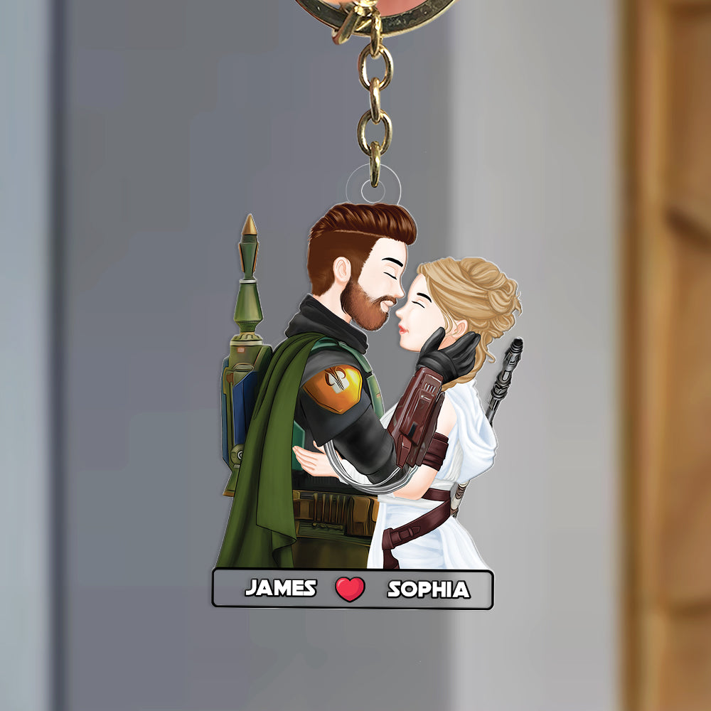 Custom Couple Keychain - Personalized Romantic Gift Keychains PopCulturePrints