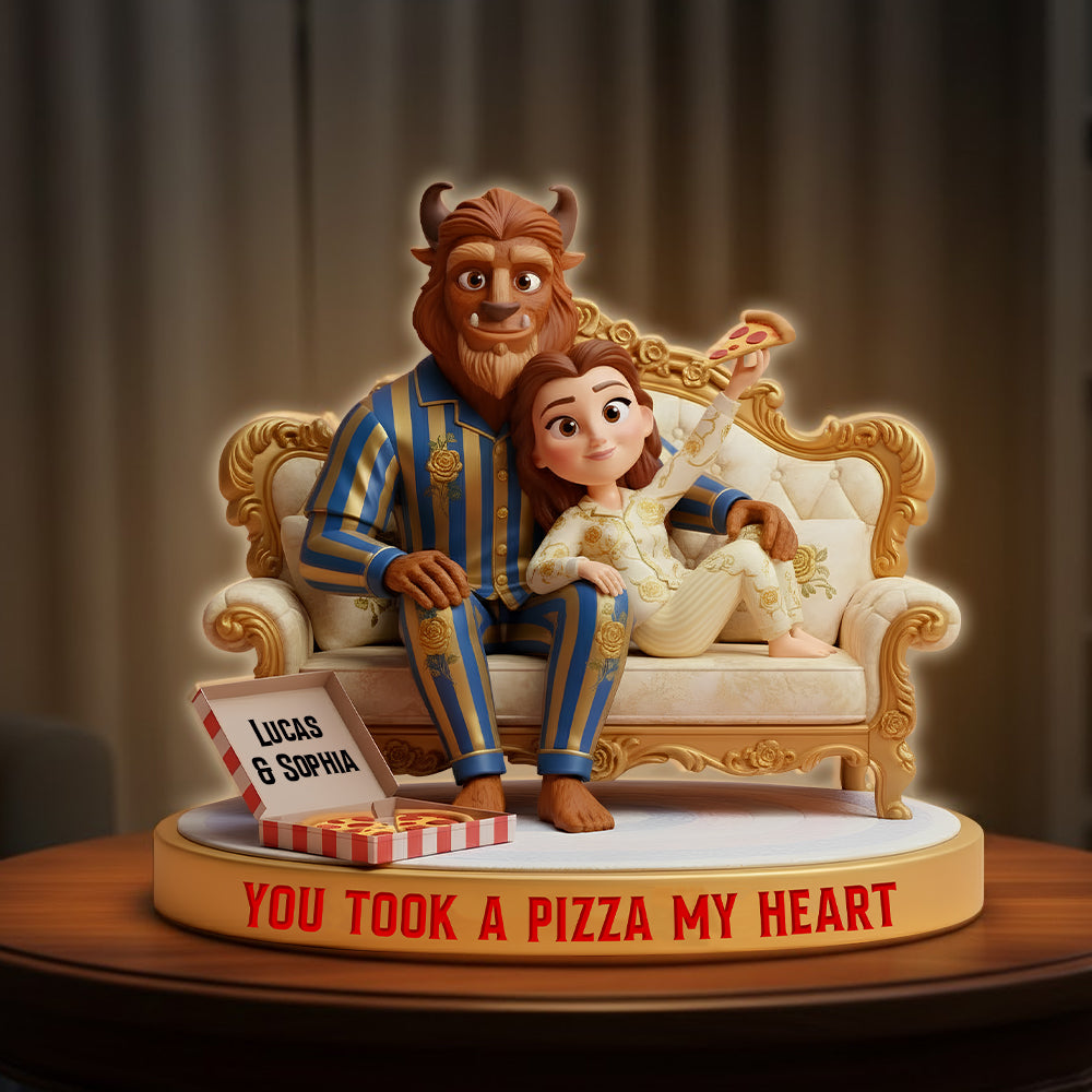 You Took a Pizza My Heart - Personalized Fairy Tales Couple Acrylic Light Box Light Box PopCulturePrints