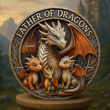 Load image into Gallery viewer, &quot;Father of Dragons&quot; - Personalized Acrylic Plaque Gift for Dads, Grandpas &amp; More Shaped Plaques PopCulturePrints
