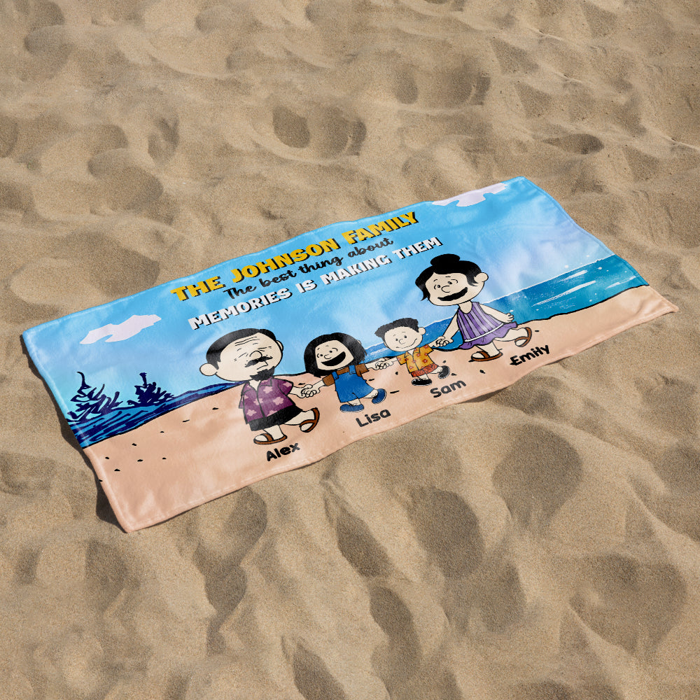 Personalized Family Beach Towel - Custom Summer Beach Landscape Design