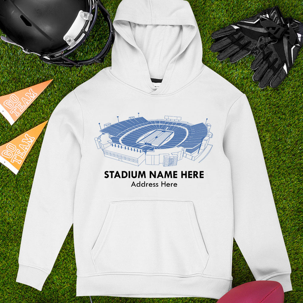 Custom Stadium Blueprint Sweatshirt for Football Enthusiasts