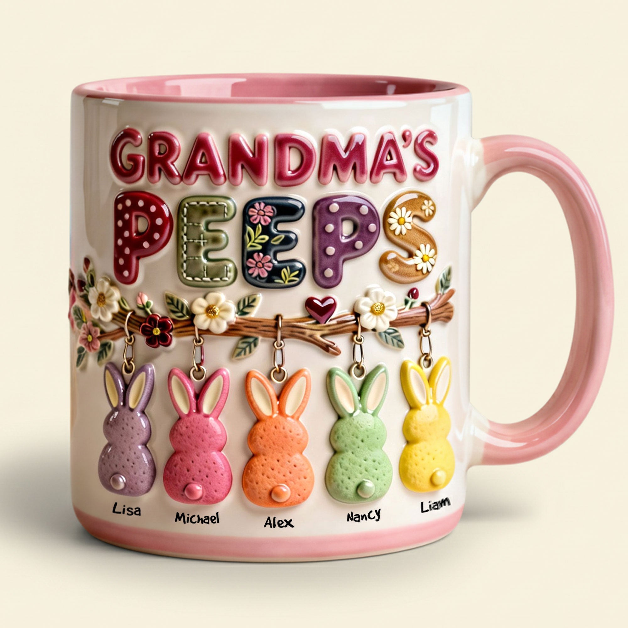 Grandma's Peeps Easter Accent Mug - Personalized Gift for Grandmas Coffee Mug PopCulturePrints