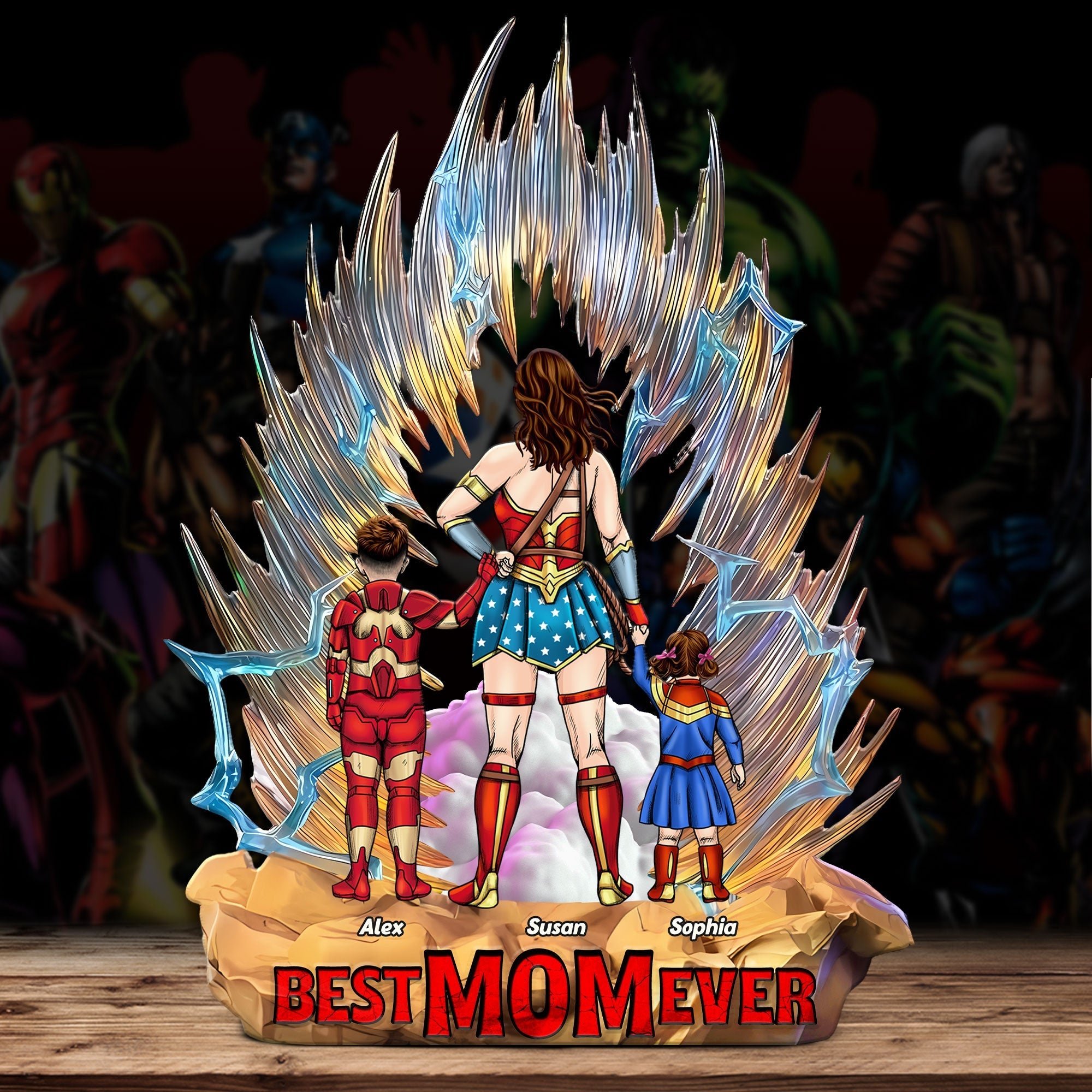 Best Mom Ever - Personalized Acrylic Plaque for Mom & Grandma Shaped Plaques PopCulturePrints