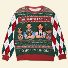 Load image into Gallery viewer, Personalized Family Golf Christmas Sweater - Ugly Style AOP Products PopCulturePrints
