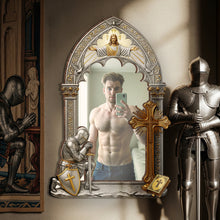 Load image into Gallery viewer, “Faith is the Shield” - Armor &amp; Prayer Wall Hanging Mirror - Personalized Christian Gift for Any Occasion Mirror PopCulturePrints
