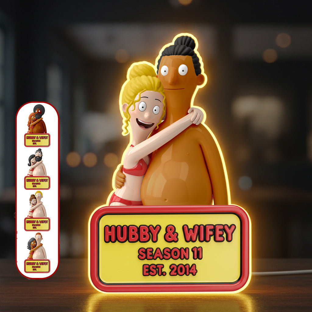 Love Illuminated: Funny Couple Acrylic Light Box - Personalized Gift for Couples Light Box PopCulturePrints