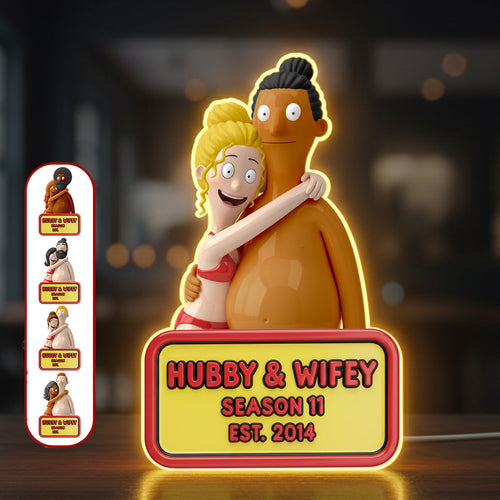 Love Illuminated: Funny Couple Acrylic Light Box - Personalized Gift for Couples Light Box PopCulturePrints