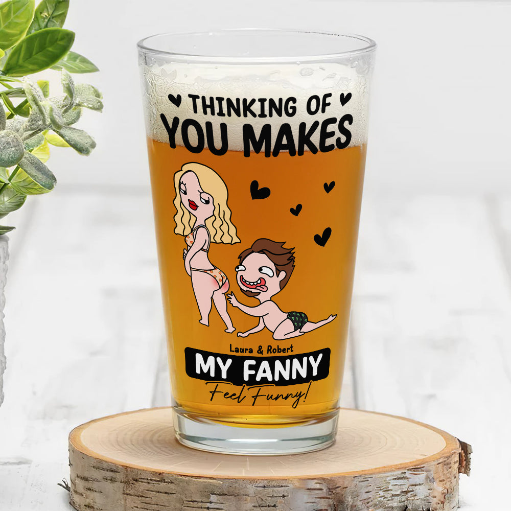 Personalized Naughty Couple Beer Glass Beer Glasses PopCulturePrints