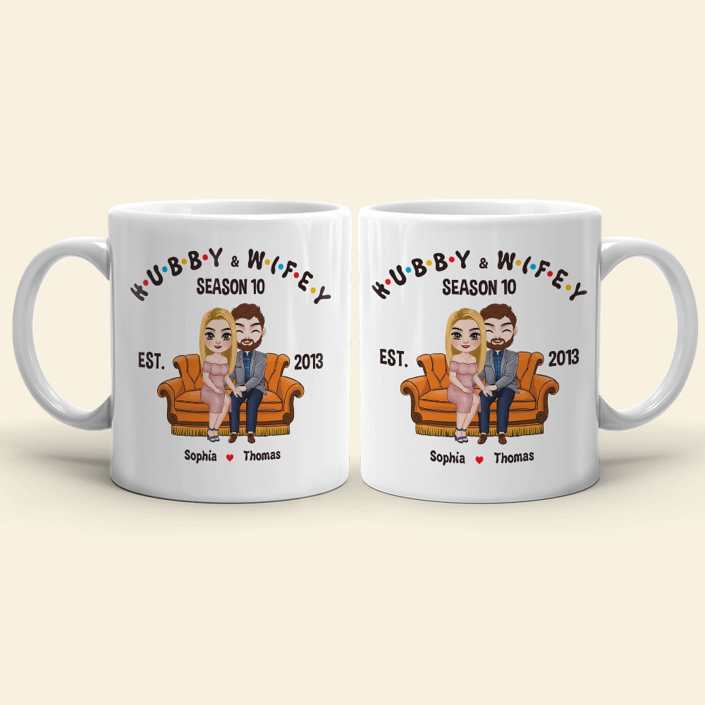 Custom Hubby & Wifey Mug - Perfect Couple Gift for Valentine's Day Gifts Coffee Mug PopCulturePrints