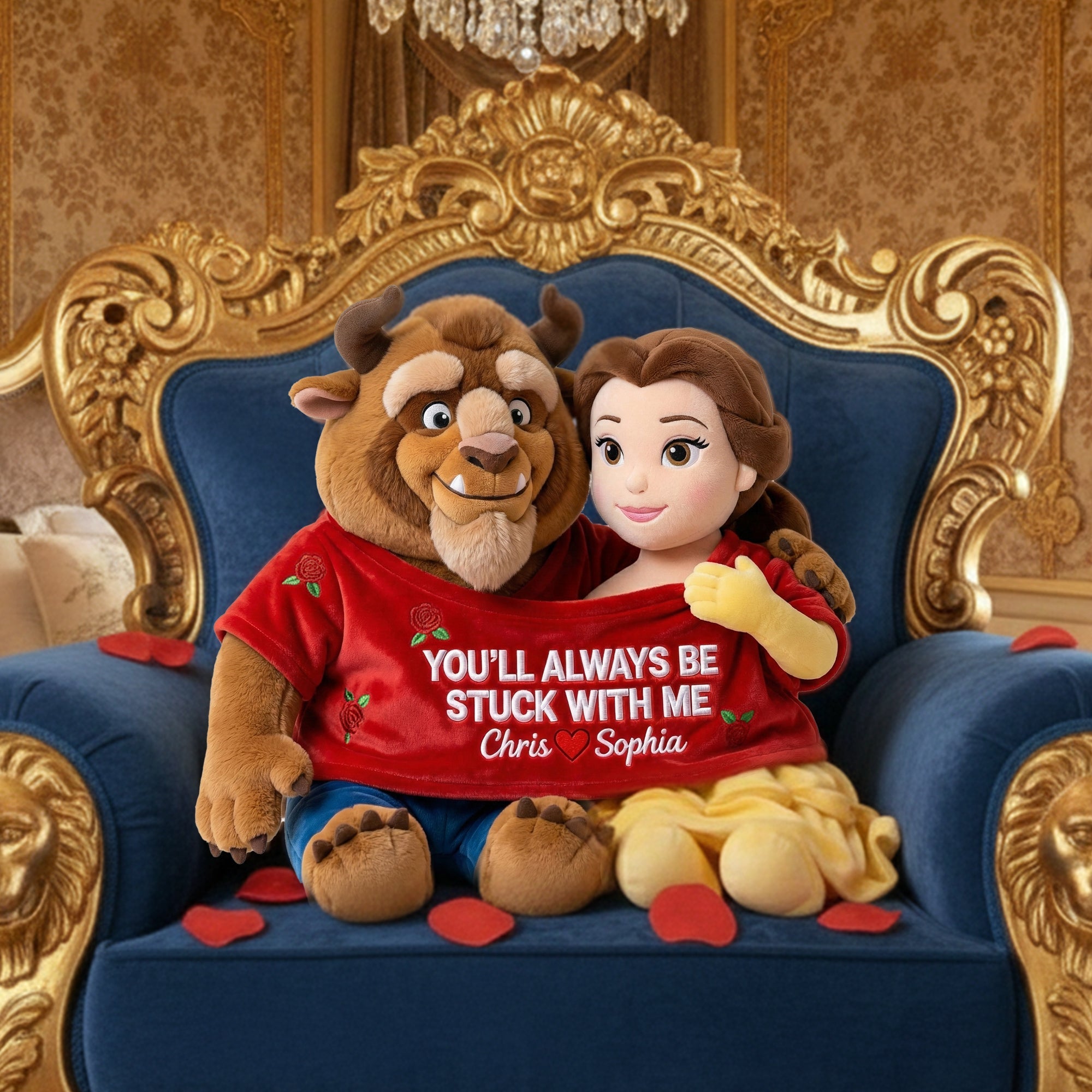 You'll Always Be Stuck With Me - Fairy Tale Couple Shirt Shaped Pillow Pillow PopCulturePrints