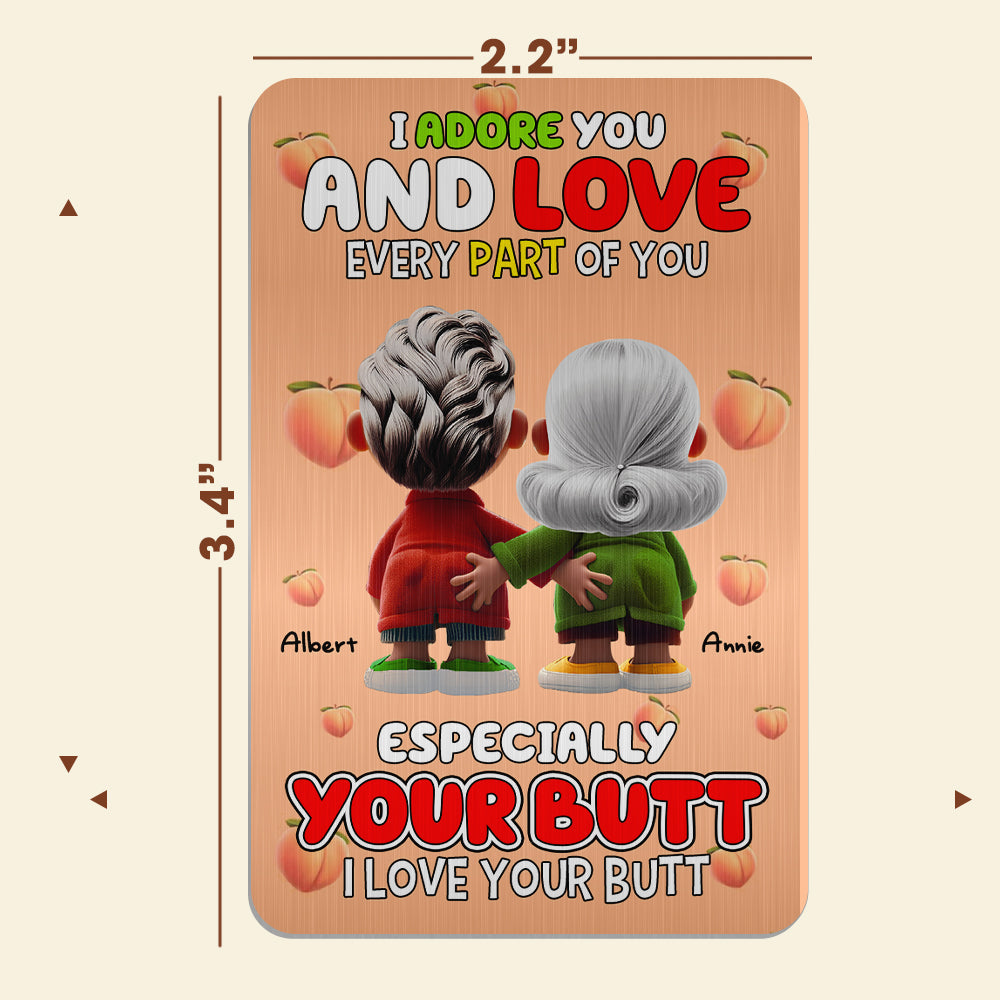 Personalized Funny Gifts for Couples - I Adore You Aluminum Wallet Card Wallet Card PopCulturePrints