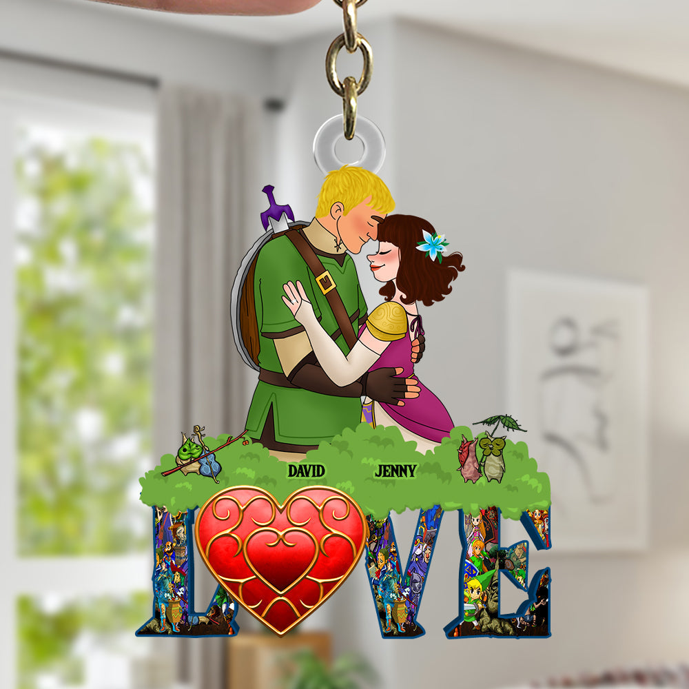 Personalized Couple Keychain - Gamer Love Edition