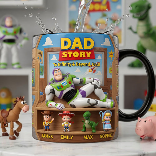 To Infinity & Beyond, Dad! - Funny Astronaut Dad Heat Changing Mug - Personalized Gift for Dads, Grandpas, and More Coffee Mug PopCulturePrints