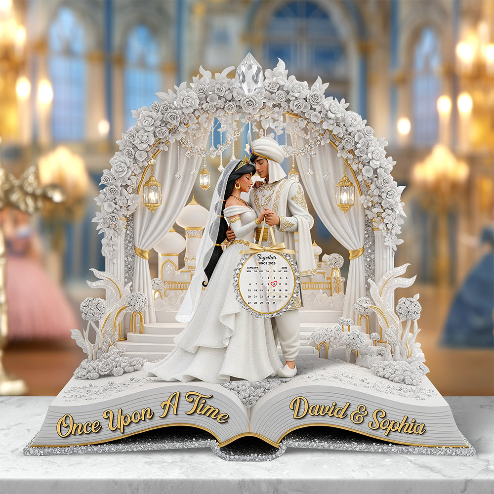 Once Upon A Time - Personalized Royal Romance Acrylic Plaque for Couples Shaped Plaques PopCulturePrints