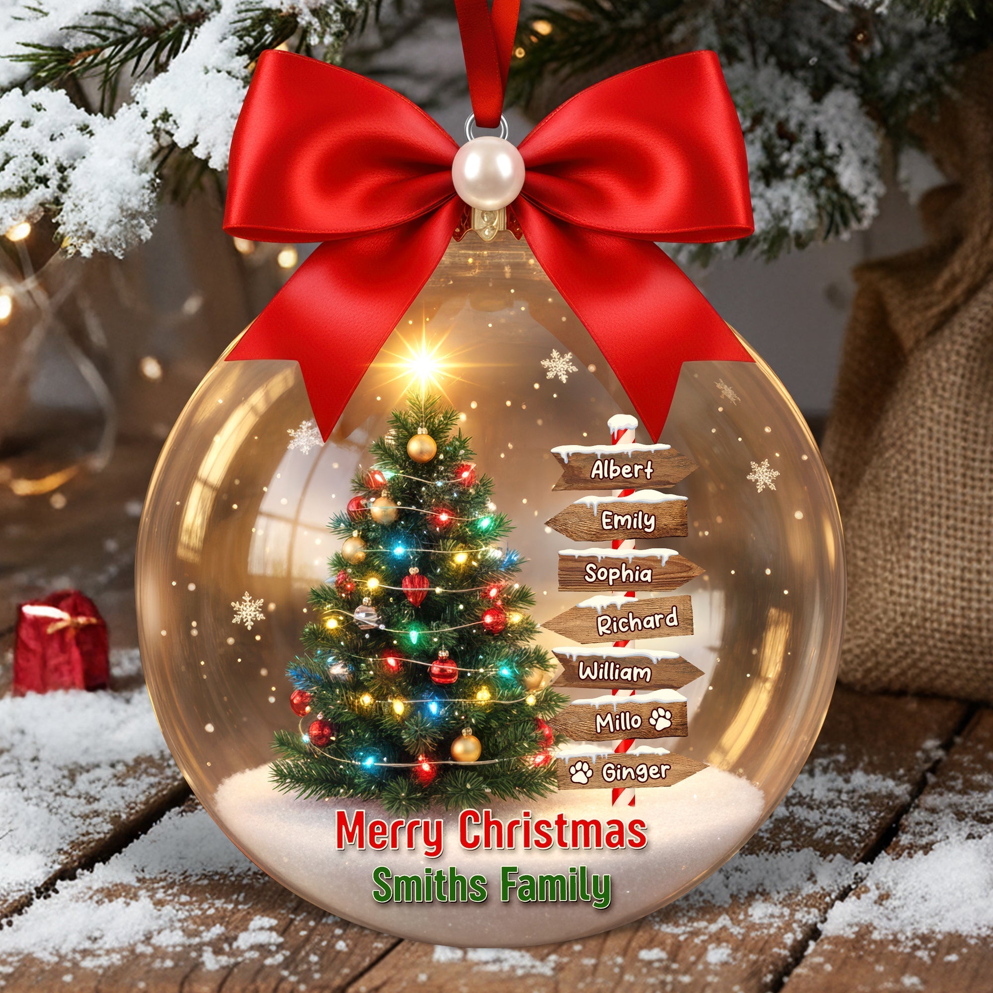 Family Tree Christmas Ornament – A Heartwarming Personalized Gift for Family Ornament PopCulturePrints
