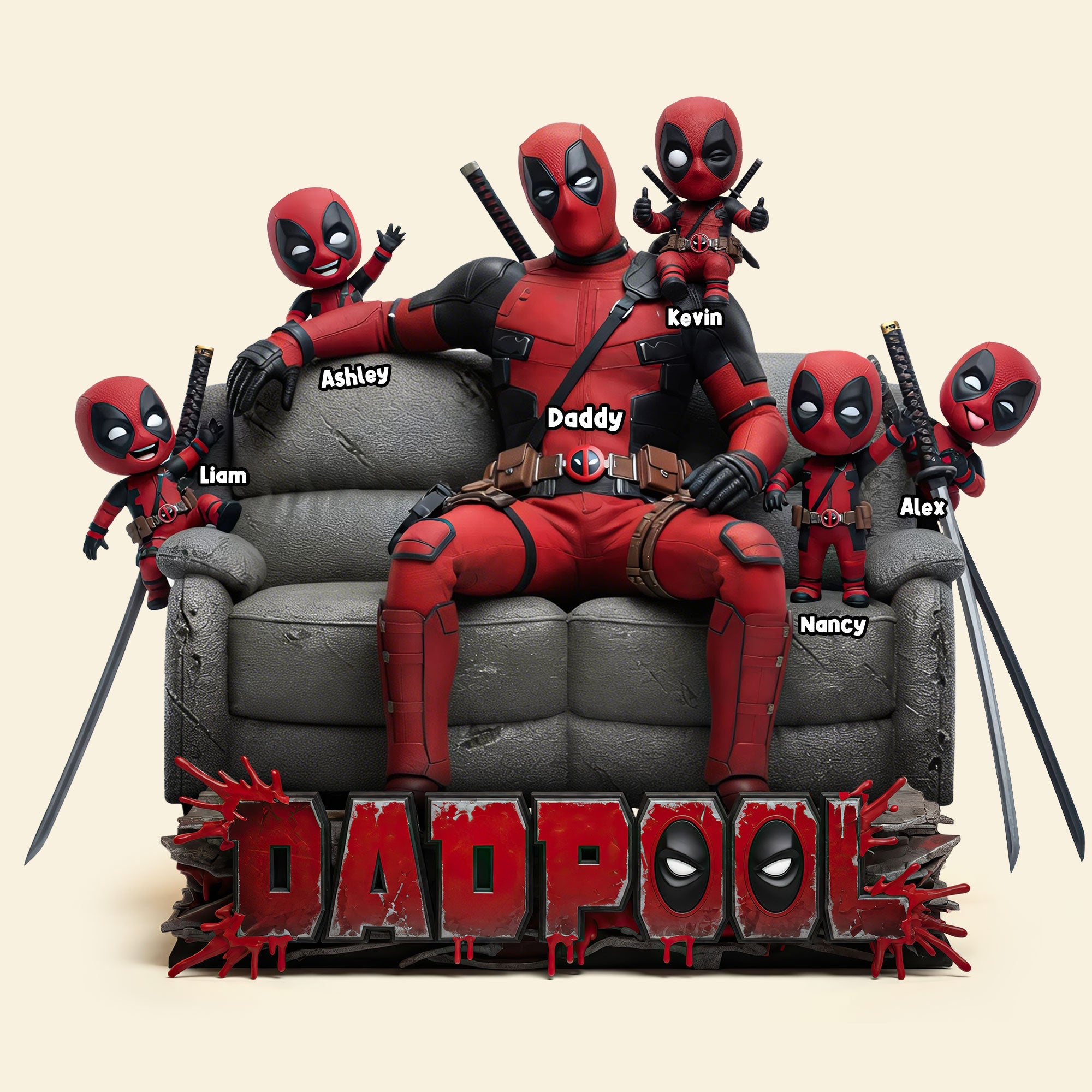 “Celebrate Dad with Hero Squad!” - Personalized Dad Acrylic Plaque - Perfect Gift for Dads and Grandpas Shaped Plaques PopCulturePrints