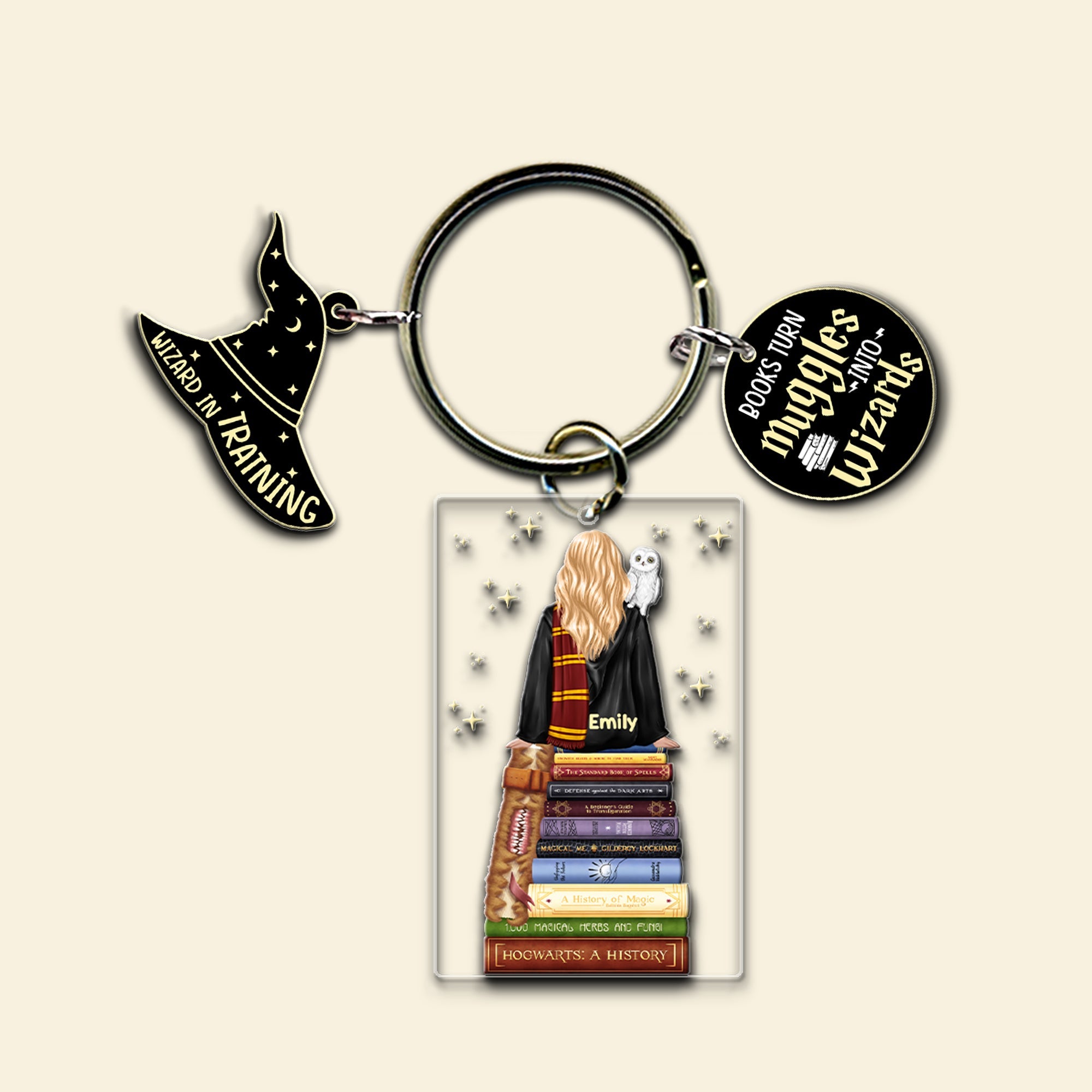 Personalized Wizard Themed Keychain