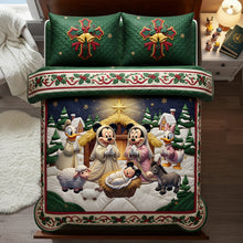 Load image into Gallery viewer, “Embrace the Spirit of Christmas” - Personalized Mickey Mouse Christmas Faith Quilt Bed Set - Custom Gift for Families, Friends, and Loved Ones Bedding Set PopCulturePrints
