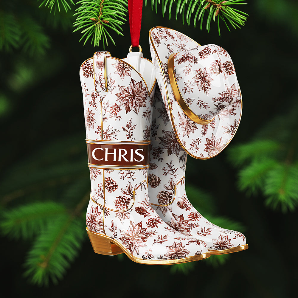 "Celebrate the Cowboy Spirit - Personalized Cowgirl and Cowboy Ornament" - Custom Acrylic Ornament for the Perfect Gift Ornament PopCulturePrints