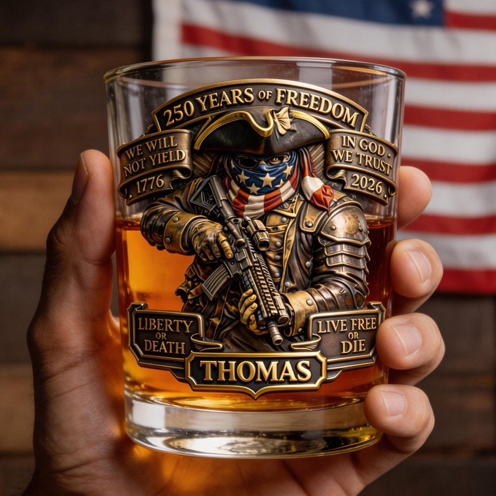"Live Free or Die" - Personalized Tribute Glass for Patriots - Custom Gift for Freedom Lovers Glass PopCulturePrints