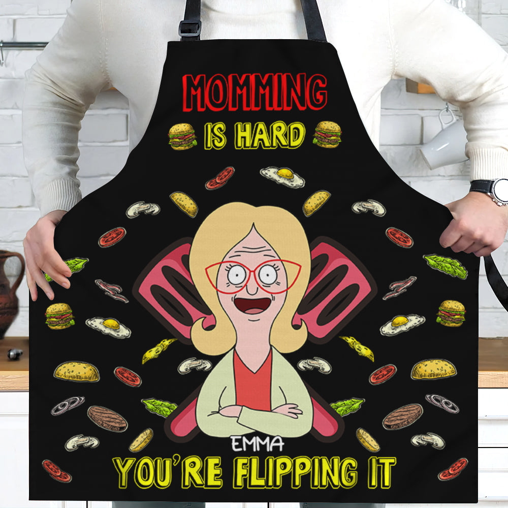 Personalized Apron for Moms - Momming is Hard Aprons PopCulturePrints