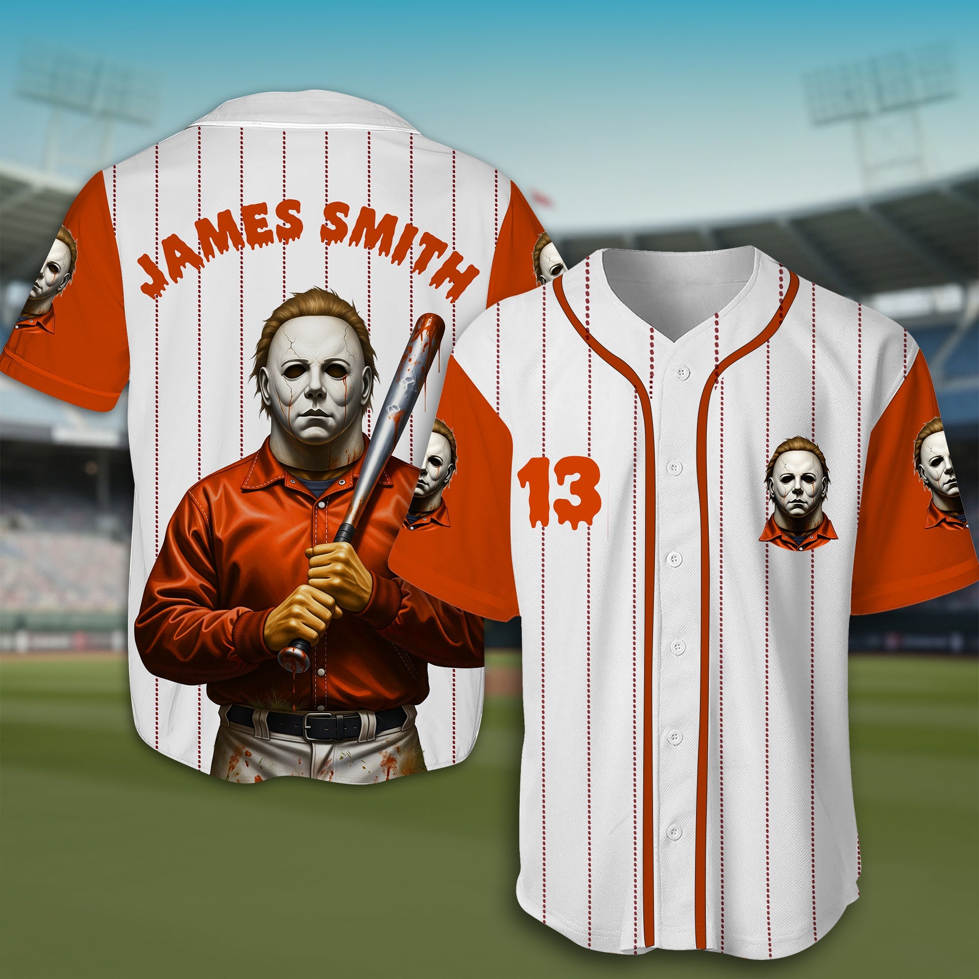 “Unleash Your Inner Horror!” - Horror Slashers Baseball Jersey Shirt - Personalized Gifts for Horror Lovers AOP Products PopCulturePrints