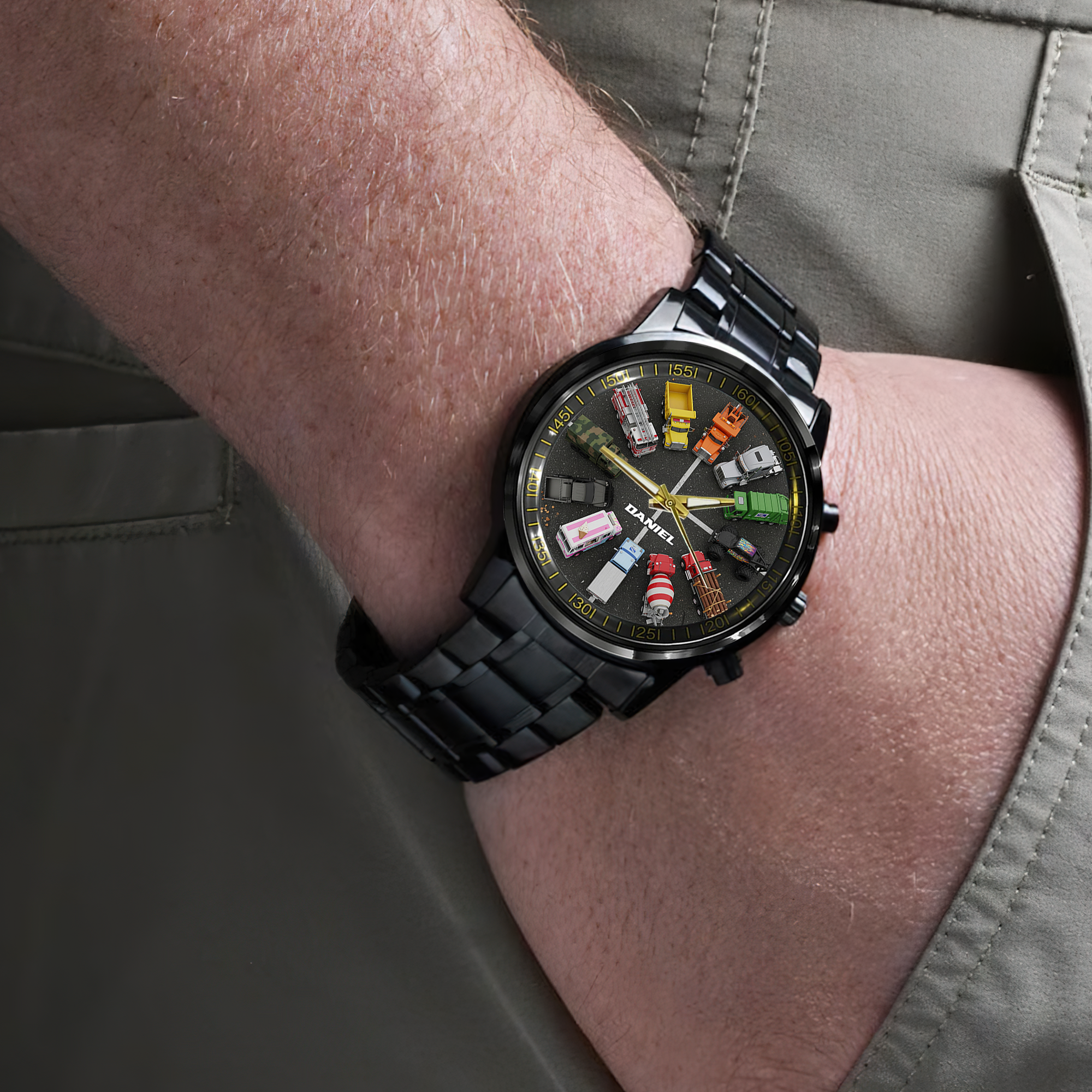 “Drive Your Passion!” - Mighty Trucks Men's Watch - Personalized Gifts for Truck Lovers Men's Watch PopCulturePrints