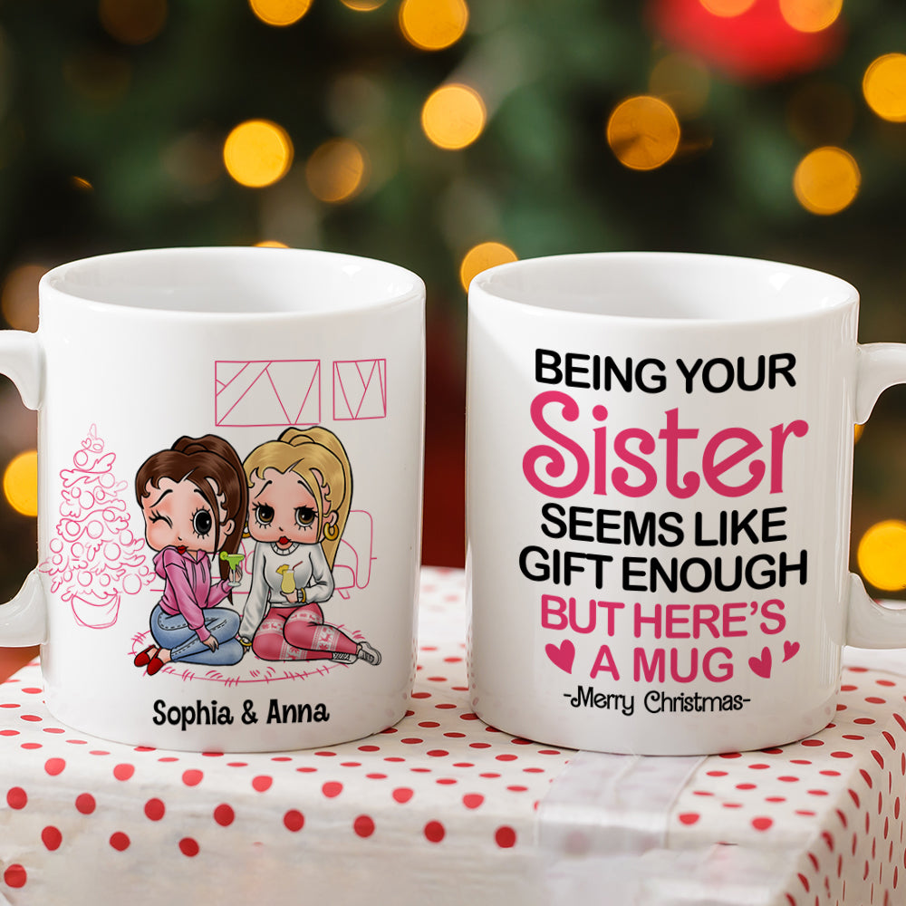 Personalized Sister Cartoon Mug - Custom Quote Christmas Gift Coffee Mug PopCulturePrints