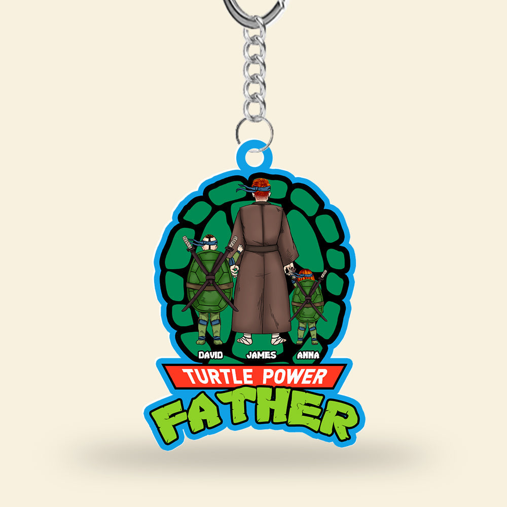 Turtle Power Father Personalized Keychain Keychains PopCulturePrints